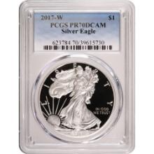 Certified Proof Silver Eagle 2017-W PR70DCAM PCGS