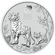 2022 Australia 2 oz Silver Lunar Tiger BU (Series III)