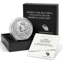 2020-P 5 oz Silver ATB Marsh Billings Rockefeller (w Box and COA)