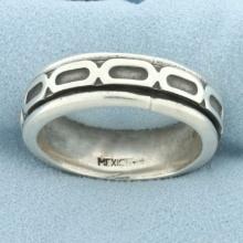 Mens Chain Design Spinning Ring In Sterling Silver