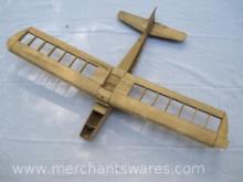 Large Vintage Balsa Wood R/C Airplane, see pictures AS IS, 2 lbs Due to size, item may ship