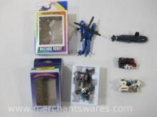 Five Robo Toys includes Helicopter Robot, Diecast Helicopter Machine Robot, Harley Robo and more, 8