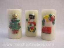 Set of Three Sealed Christmas Candles, 1 lb 5 oz