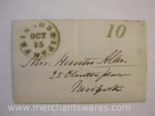 Stampless Cover Black Stamp Friendship NY to New York NY Oct 15 1850, see pictures