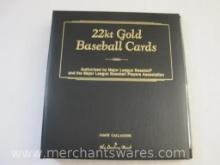 22kt Gold Baseball Cards Collection Binder from The Danbury Mint including Bob Feller, Honus Wagner,
