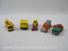 Lot of 1970/1980s Hot Wheels Matchbox Construction Toy Cars, including Dump Truck, Crane Truck and