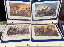 4 US Postage Stamps Declaration of Independence, Ragged Army at Valley Forged Washington etc