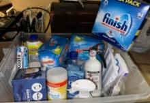 Tub of Cleaning Supplies- New/Like New