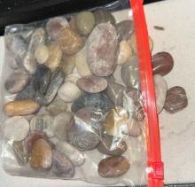 Bag Full of Polished Agates and Stones