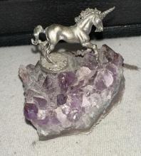 Pretty Amethyst with Pewter Unicorn
