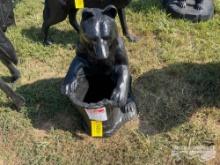 BEAR HOLDING LOG STATUE