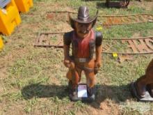 3' WOODEN COWBOY STATUE