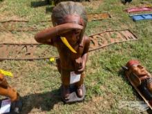 3' WOODEN INDIAN STATUE