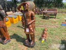 6' WOODEN INDIAN STATUE