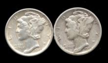 1945-S  Micro "S" and 1945-S Large "S" ... Mercury Dimes