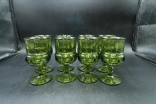 Set Of 8 Green Goblets