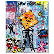 Jozza "All We Need is Love" Original Mixed Media on Canvas