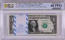 Pack 2017A $1 Federal Reserve STAR Notes Atlanta Fr.3005-F* PCGS Superb Gem UNC 68PPQ