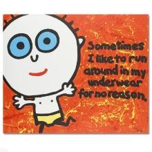 Todd Goldman "Sometimes I Like To Run" Limited Edition Lithograph On Paper