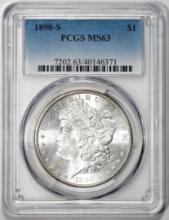 1890-S $1 Morgan Silver Dollar Coin PCGS MS63