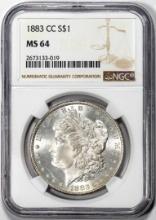 1883-CC $1 Morgan Silver Dollar Coin NGC MS64