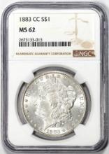 1883-CC $1 Morgan Silver Dollar Coin NGC MS62