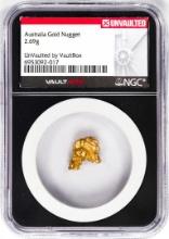 2.69 Gram Australia Gold Nugget NGC Vaultbox Unvaulted
