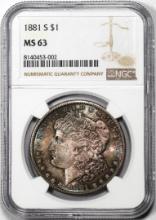 1881-S $1 Morgan Silver Dollar Coin NGC MS63 Nice Toning