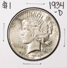 1934-D $1 Peace Silver Dollar Coin