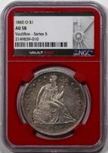 1860-O $1 Seated Liberty Dollar Coin NGC Vaultbox Series 5 Red Core w/Box