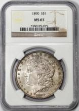 1890 $1 Morgan Silver Dollar Coin NGC MS63