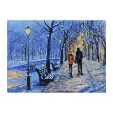 Vadik Suljakov "Winter Walk" Limited Edition Giclee On Canvas