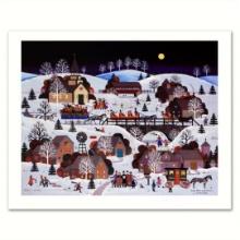 Jane Wooster Scott "Jingle Bells and Carolers" Limited Edition Lithograph on Paper