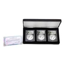 2020 China 10 Yuan Silver Panda (3) Coin Set PCGS MS70 Shenyang Mint w/COA