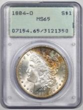 1884-O $1 Morgan Silver Dollar Coin PCGS MS65 Great Toning Old Green Rattler