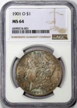 1901-O $1 Morgan Silver Dollar Coin NGC MS64 Great Toning