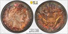 1892-O Barber Half Dollar Coin PCGS MS63 Amazing Toning