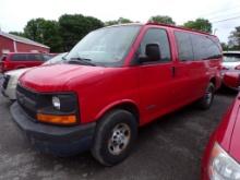 2006 Chevrolet G2500 10 Seat Passenger Van, Red, 104,170 Miles, VIN#1GAGG25