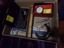 Box of Inspection Tools-(3) Micrometers (0-1'', 1''-2'', and 2''-3''), Indi