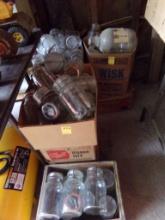 (8) Boxes of Canning Jars and Misc Glass Bottles Including A&W Root Beer Ju