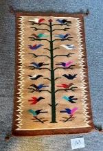 Handwoven "Navajo Tree of Life" Wool Rug