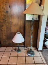Matching Metal Vine Leaf Table And Floor Lamp