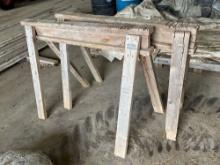 QTY OF (2) HOMEMADE WOODEN SAWHORSES