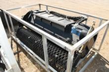 72" SKID STEER QUICK ATTACH ROTARY TILLER WITH CRUMBLER BASKET (UNUSED)