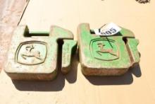 TWO JOHN DEERE FRONT TRACTOR WEIGHT, 20KG