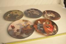 5 Norman Rockwell Plates