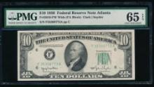 1950 $10 Atlanta FRN PMG 65EPQ
