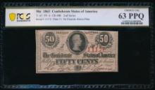 50 Cent 1863 T-63 Confederate PCGS 63PPQ