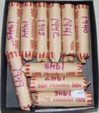 10 Rolls of (50) Wheat Cents: 1940, 1941, 1942,