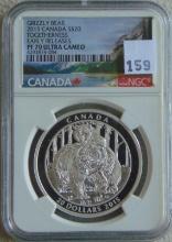 2015 Canada 1 Oz. .9999 Grizzly Bear NGC PF70.